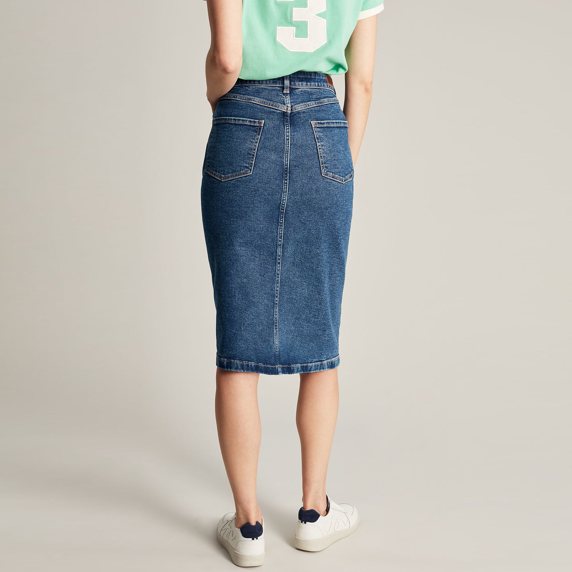 Joules Women's Button-Up Denim Skirt | UK10 | Blue – ReThread